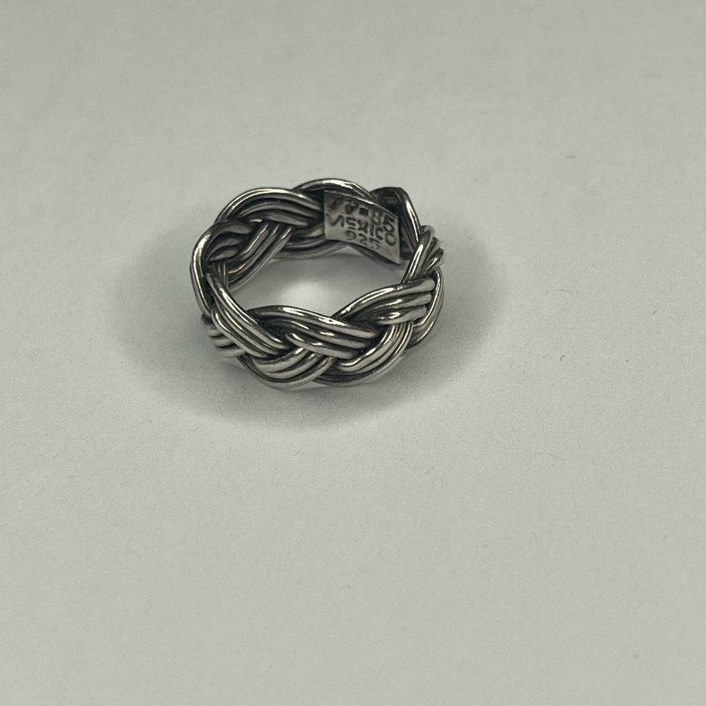 Women’s Sterling Silver Braided Ring Handmade Vintage